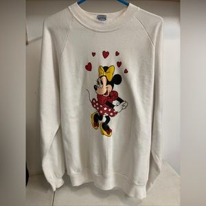 Vintage Disney Character Fashions Minnie Mouse Sweatshirt Size L Made in USA